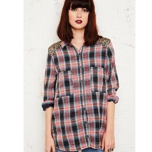 Free People Sequin Flannel